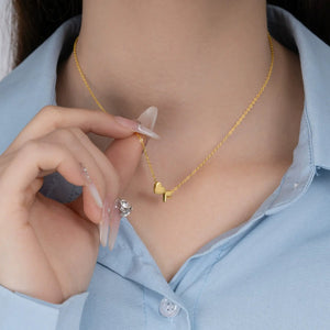 3D S925 Sterling Silver Heart Initial Necklace - Metis Grace