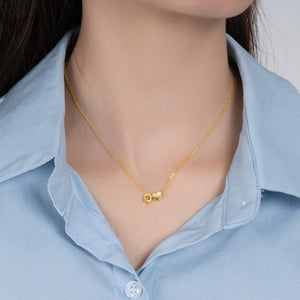 3D S925 Sterling Silver Heart Initial Necklace - Metis Grace