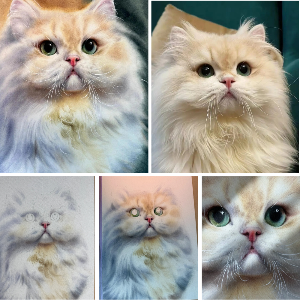 Custom Pet Watercolor Portrait- Vertical Rectangle