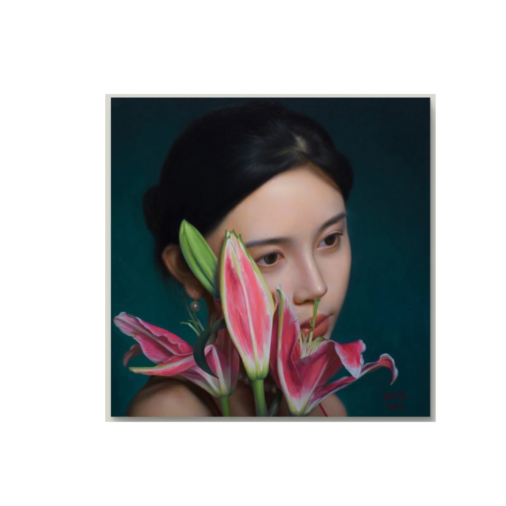 Hand-Painted Custom Oil Portrait – Square Canvas