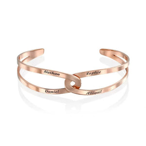 Custom Engraved Open Bangle in S925 Sterling Silver - Metis Grace