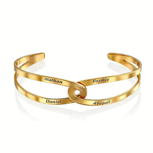 Custom Engraved Open Bangle in S925 Sterling Silver - Metis Grace