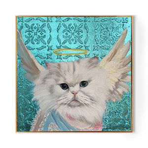 Custom Hand-Painted Pet Portrait – Square Canvas | Textured Color Background - Metis Grace