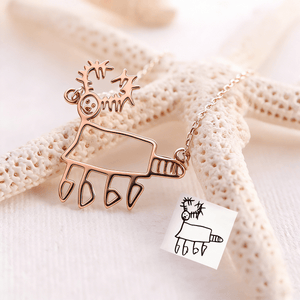 Custom Kids Drawing Necklace in S925 Sterling Silver - Metis Grace