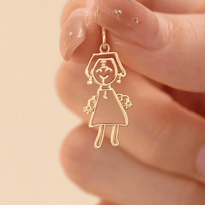Custom Kids Drawing Necklace in S925 Sterling Silver - Metis Grace