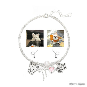 Custom Multi Pet Bracelet – Heart & Bow Sterling Silver - Metis Grace