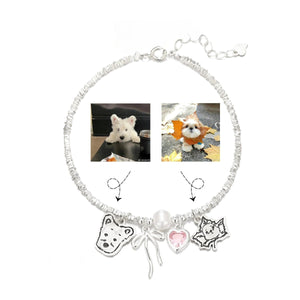 Custom Multi Pet Bracelet – Heart & Bow Sterling Silver - Metis Grace
