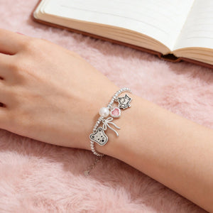 Custom Multi Pet Bracelet – Heart & Bow Sterling Silver - Metis Grace