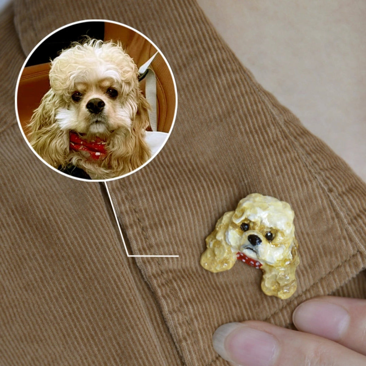 Custom Pet Brooch & Cufflinks – Handmade Clay Keepsake - Metis Grace