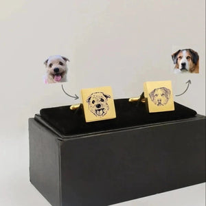 Custom Pet Photo Engraved Square Cufflinks - Metis Grace