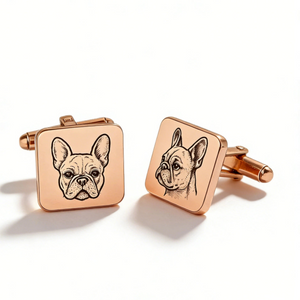 Custom Pet Photo Engraved Square Cufflinks - Metis Grace