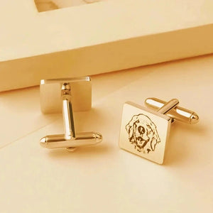 Custom Pet Photo Engraved Square Cufflinks - Metis Grace