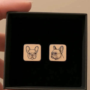 Custom Pet Photo Engraved Square Cufflinks - Metis Grace
