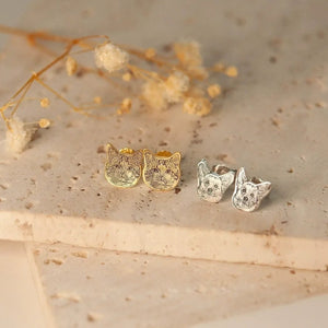 Custom Pet Portrait Outline Stud Earrings - Metis Grace