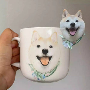 Hand - Painted Custom Pet Portrait Ceramic Mug - Metis Grace