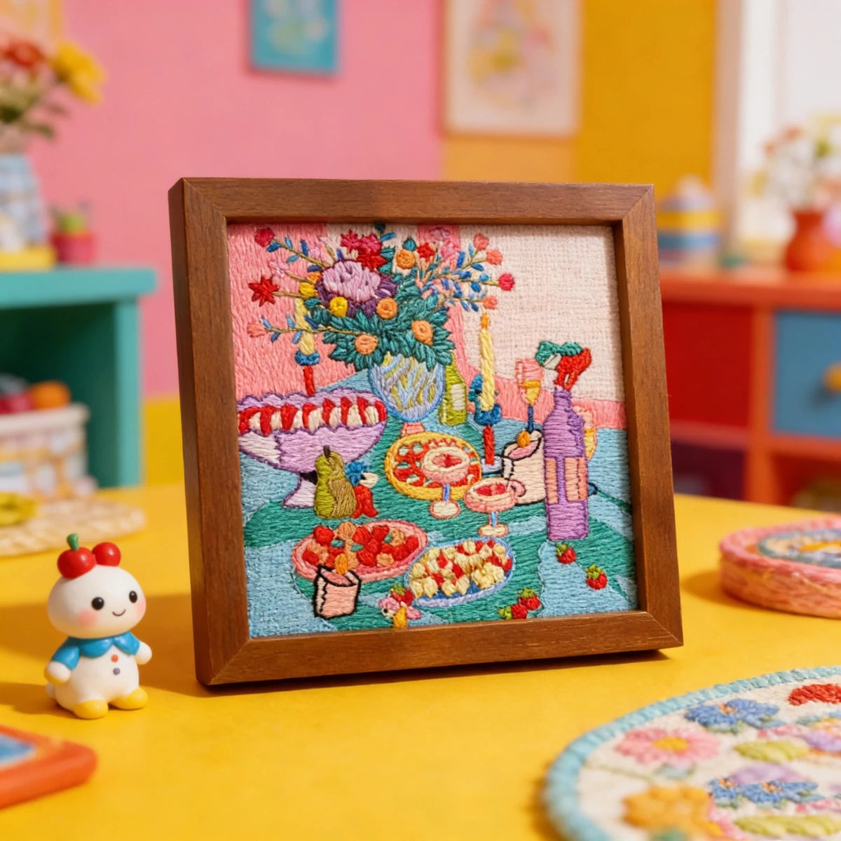 Handmade Spring Floral Embroidery Art - Metis Grace