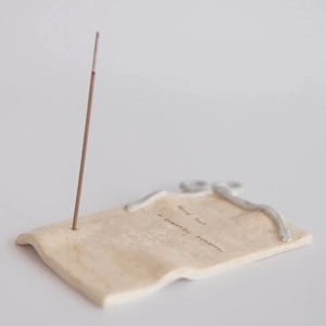 Handwritten Letter Ceramic Incense Holder - Metis Grace
