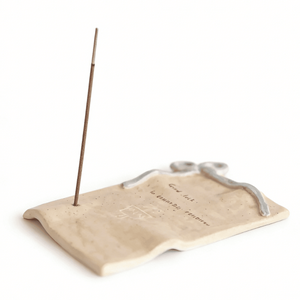 Handwritten Letter Ceramic Incense Holder - Metis Grace