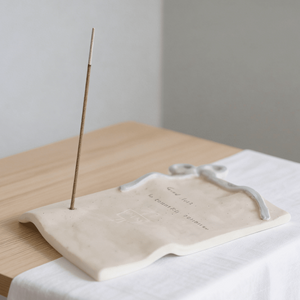 Handwritten Letter Ceramic Incense Holder - Metis Grace
