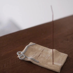 Handwritten Letter Ceramic Incense Holder - Metis Grace