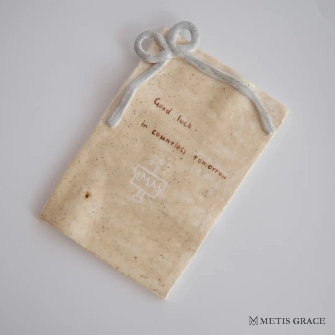 Handwritten Letter Ceramic Incense Holder - Metis Grace