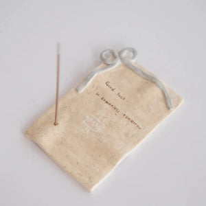 Handwritten Letter Ceramic Incense Holder - Metis Grace