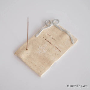 Handwritten Letter Ceramic Incense Holder - Metis Grace
