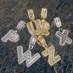 Hip Hop Iced Letter Pendant - S925 Sterling Silver - Metis Grace
