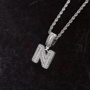 Hip Hop Iced Letter Pendant - S925 Sterling Silver - Metis Grace
