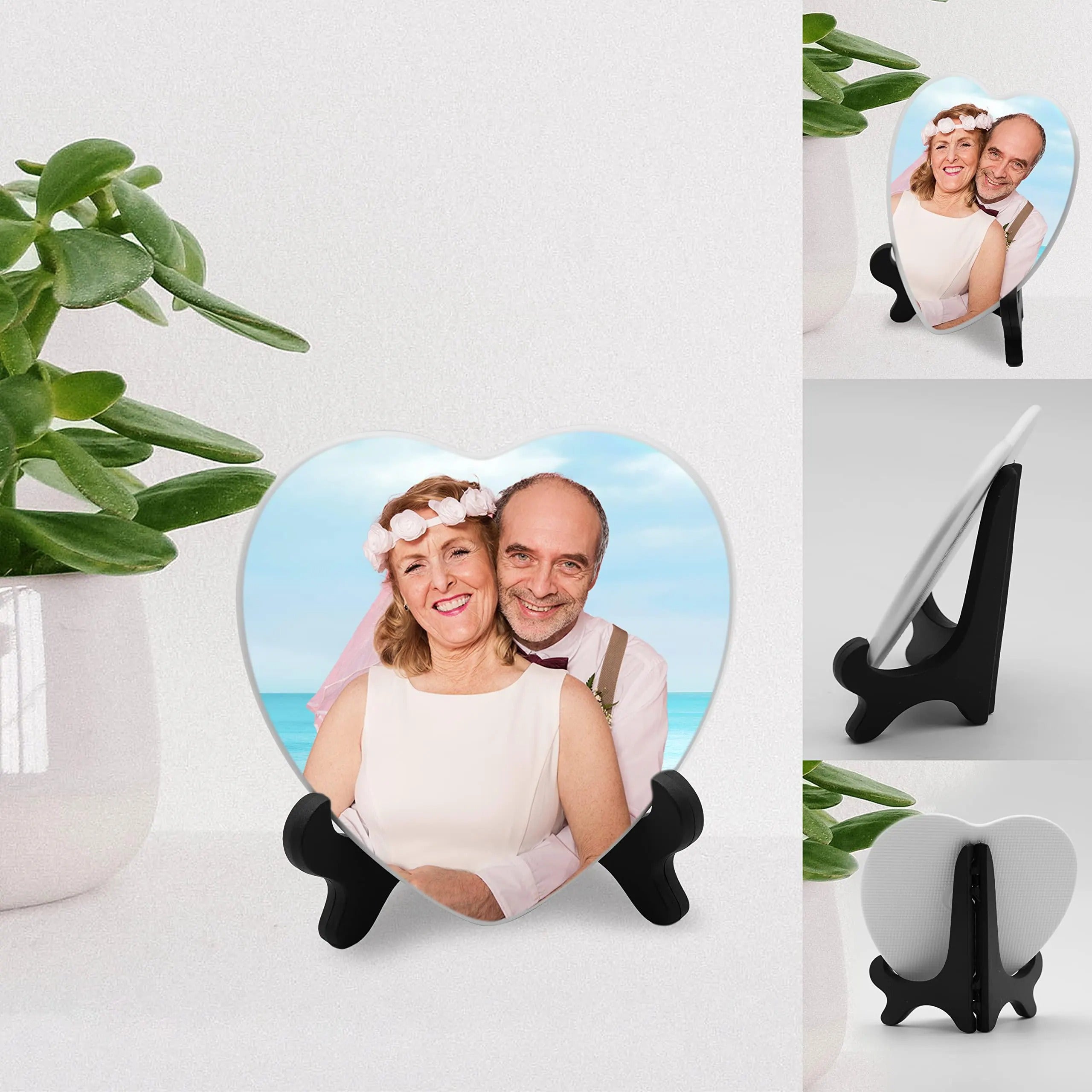 Personalized Commemorative Heart-Shaped Ceramic Photo