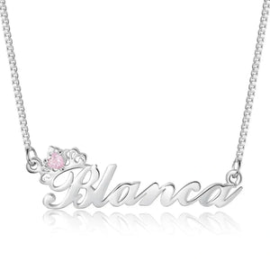S925 Personalized Initial Necklace with Birthstone - Metis Grace