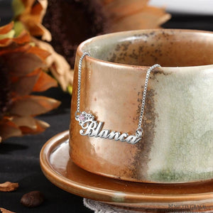 S925 Personalized Initial Necklace with Birthstone - Metis Grace