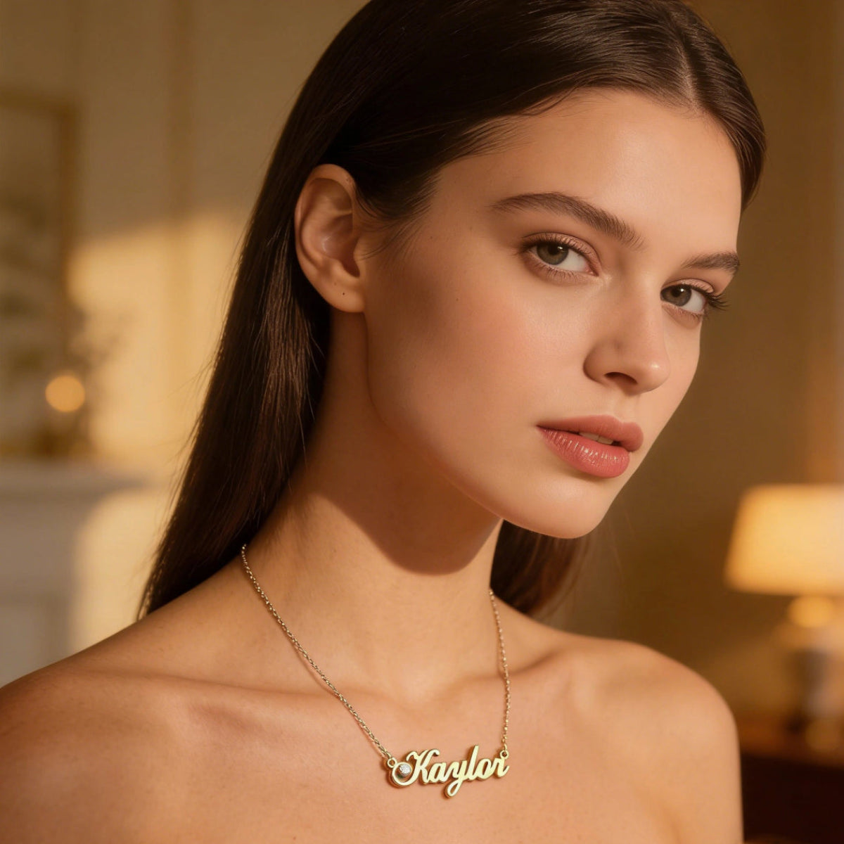 S925 Personalized Name Pendant Necklace with Zircon - Metis Grace