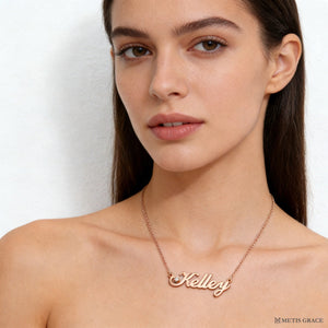 S925 Personalized Name Pendant Necklace with Zircon - Metis Grace