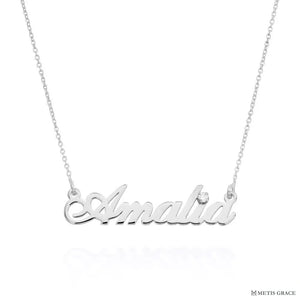 S925 Personalized Name Pendant Necklace with Zircon - Metis Grace
