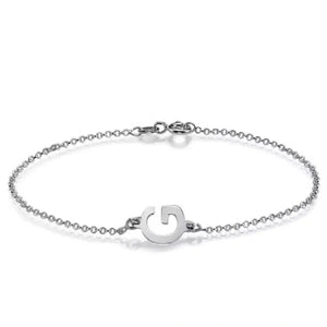 S925 Sterling Silver Alphabet Bracelet – Custom Letter Jewelry - Metis Grace