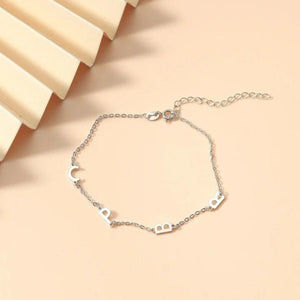 S925 Sterling Silver Alphabet Bracelet – Custom Letter Jewelry - Metis Grace