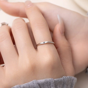 S925 Sterling Silver A–Z Initial Adjustable Ring - Metis Grace