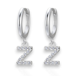 S925 Sterling Silver A–Z Letter Hoop Earrings - Metis Grace