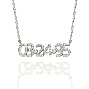 S925 Sterling Silver Crystal Number Necklace - Metis Grace