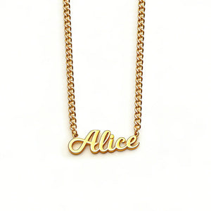 S925 Sterling Silver Cuban Chain Name Pendant Necklace - Metis Grace