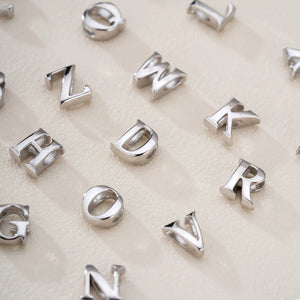 S925 Sterling Silver Hollow Alphabet Pendant Necklac - Metis Grace