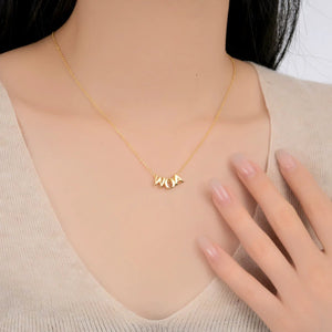 S925 Sterling Silver Hollow Alphabet Pendant Necklac - Metis Grace