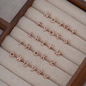 S925 Sterling Silver Mini Letter Stud Earrings - Metis Grace