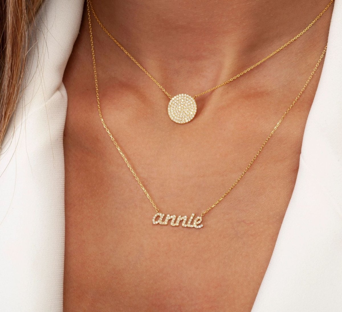 S925 Sterling Silver Name Necklace with Micro Pave Letters - Metis Grace