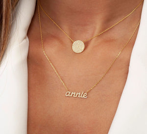 S925 Sterling Silver Name Necklace with Micro Pave Letters - Metis Grace