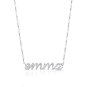 S925 Sterling Silver Name Necklace with Micro Pave Letters - Metis Grace