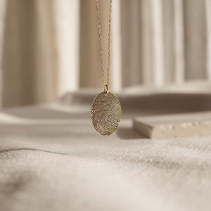 S925 Sterling Silver Personalized Oval Fingerprint Necklace - Metis Grace