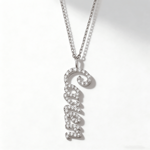 S925 Sterling Silver Vertical Name Necklace - Metis Grace