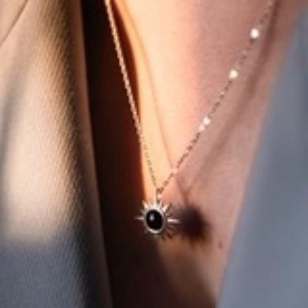 Sunflower Photo Projection Necklace in S925 Sterling Silver - Metis Grace